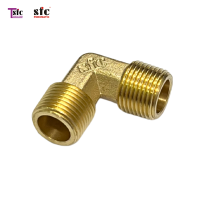 ฟิตติ้งทองเหลือง ข้องอ 90 องศา เกลียวนอก x นอก