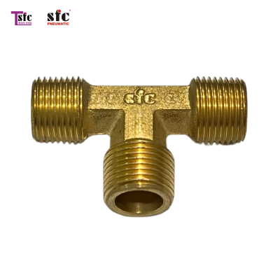 ฟิตติ้งทองเหลืองตัวที เสียบสายสามทาง