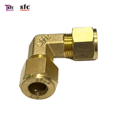 ฟิตติ้งทองเหลือง ข้องอ 90 องศา เสียบสายสองทางตาไก่