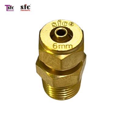 ฟิตติ้งทองเหลือง ต่อตรง เสียบสายเดือย เกลียวนอก