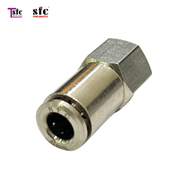 ฟิตติ้งสวมเร็วโลหะ ต่อตรง เสียบสาย เกลียวใน