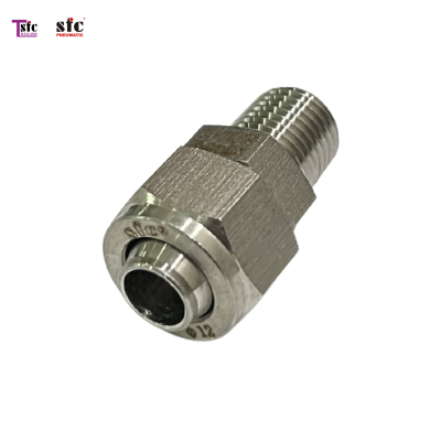 ฟิตติ้งสแตนเลส เสียบสายเดือย เกลียวนอก