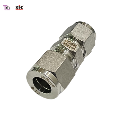 ฟิตติ้งสแตนเลส เสียบสายสองทางลด