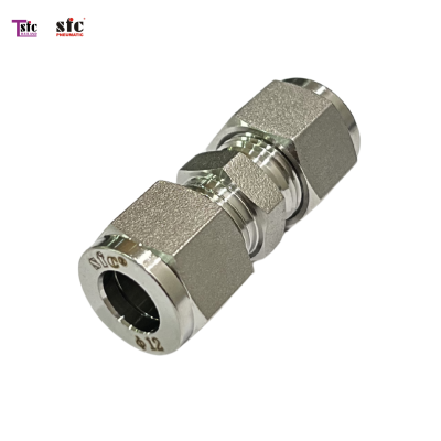 ฟิตติ้งสแตนเลส เสียบสายสองทางตาไก่