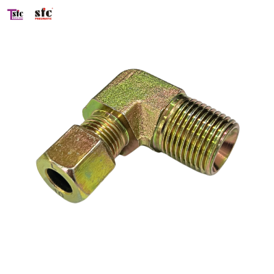 ฟิตติ้งไฮดรอลิค ข้องอ 90 องศา เสียบสายตาไก่ เกลียวนอก